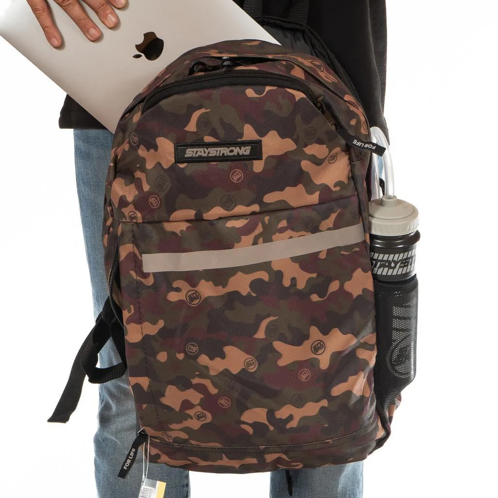Stay Strong V2 Word Backpack - Green Camo - Image 3